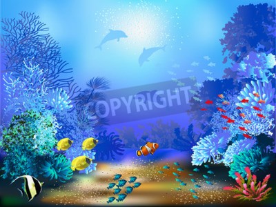 Fotobehang Onderwater planten en dieren