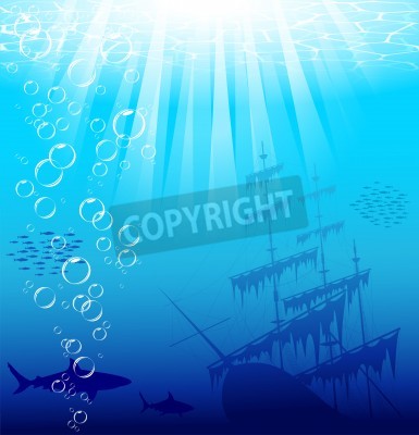 Fotobehang Onderwater schipbreuk