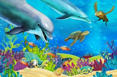 Fotobehang Onderwaterdieren en koraalrif
