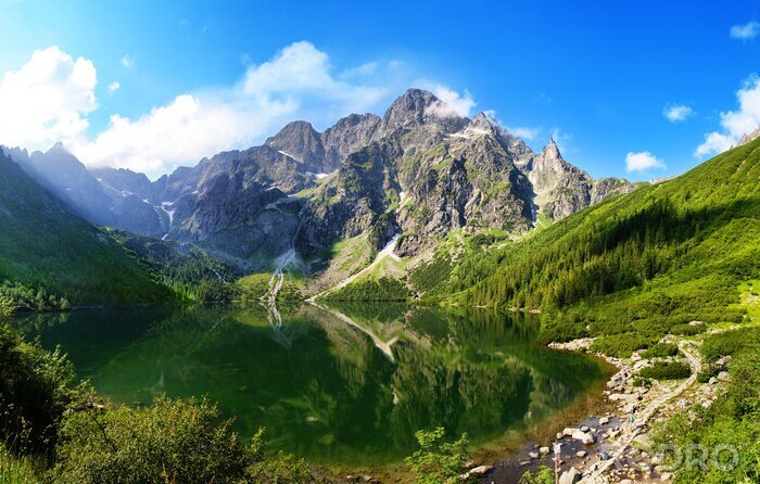 Fotobehang Oog van de zee meer in Tatra gebergte, Polen