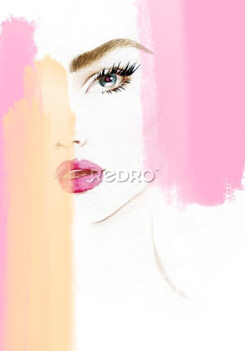 Fotobehang Opvallend aquarelportret