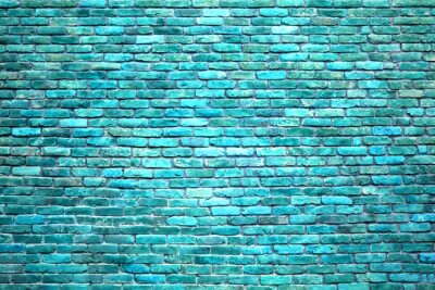 Fotobehang Opvallende turquoise bakstenen