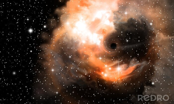 Fotobehang Oranje kosmische nevel