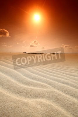 Fotobehang Oranje lucht in de woestijn