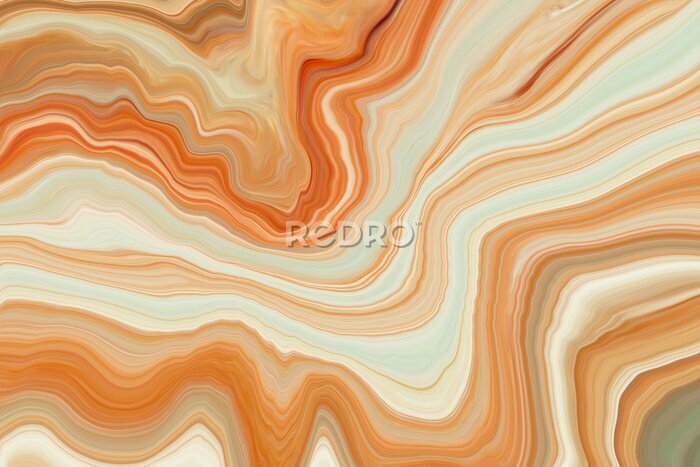 Fotobehang Oranje marmeren patroon