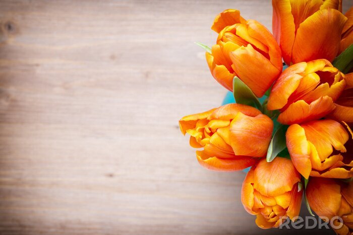 Fotobehang Oranje tulpen in een boeket