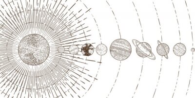 Fotobehang Orbitaal planeten-systeem. Astronomie zonnestelsels, solars planeet o