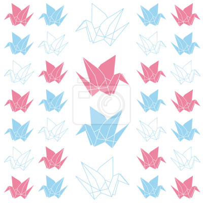 Behang Origami kranen