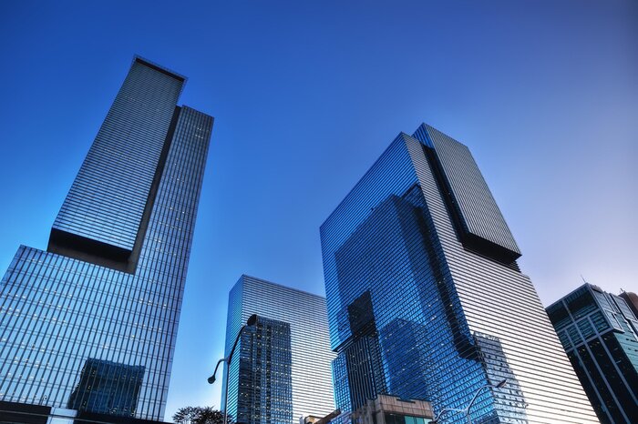 Fotobehang Originele moderne wolkenkrabbers