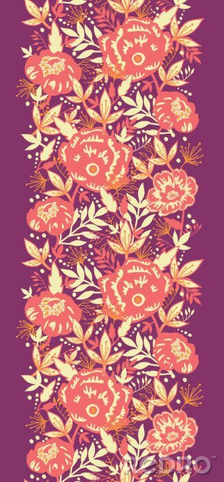 Fotobehang Ornament met roze bloemen