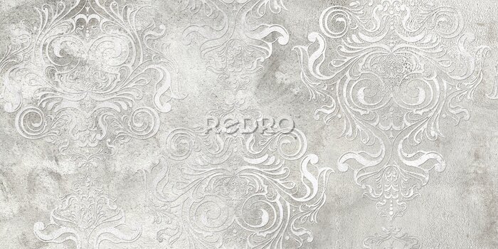 Fotobehang Ornamenten op een betonnen achtergrond