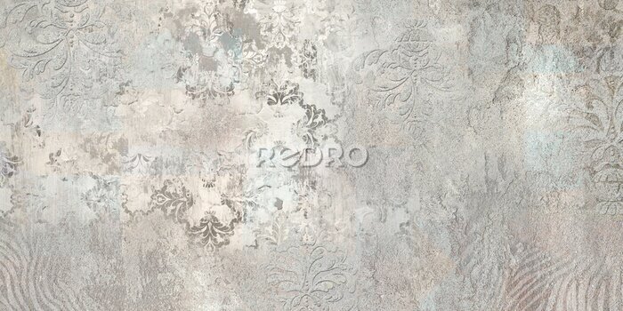 Fotobehang Ornamenten op een stenen achtergrond