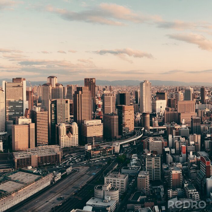 Fotobehang Osaka dak uitzicht