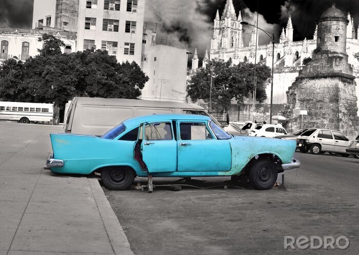 Fotobehang Oud Havana auto