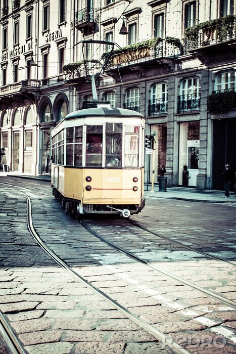 Fotobehang Oude Europese straat, Bergamo, Italië