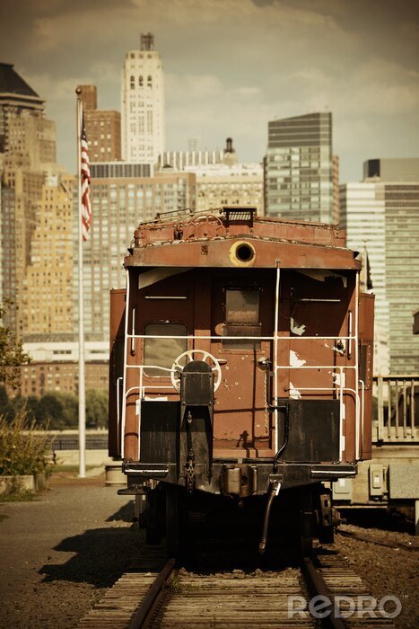 Fotobehang Oude locomotief in New York