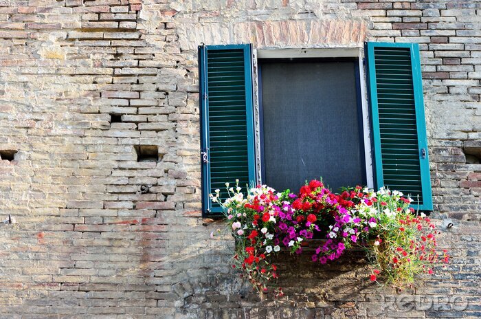 Fotobehang Oude middeleeuwse huizen in The World Heritage stad Siena, Toscane