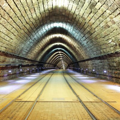 Fotobehang Oude ondergrondse metrotunnel