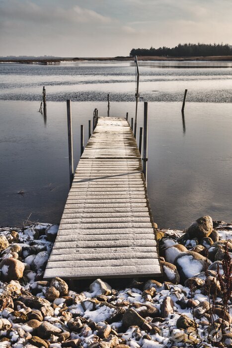 Fotobehang Oude pier in de winter