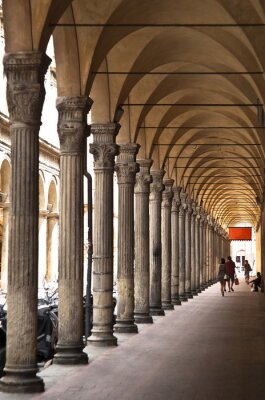 Fotobehang oude portiek in Bologna