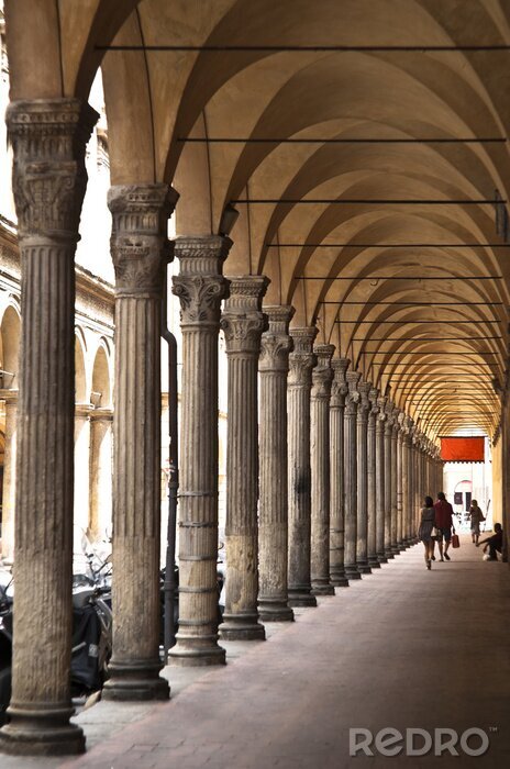 Fotobehang oude portiek in Bologna