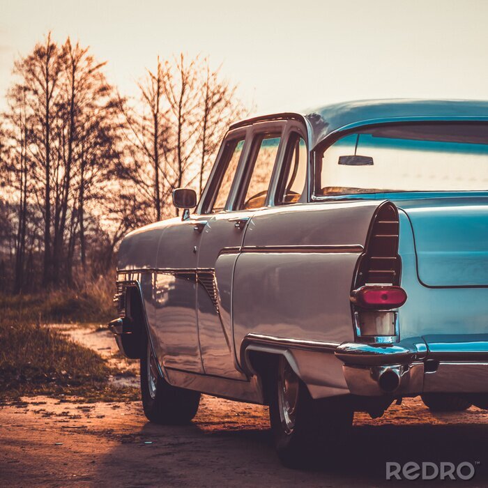 Fotobehang Oude retro of vintage auto achterzijde. Vintage effect verwerking
