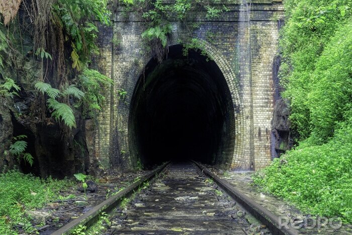 Fotobehang Oude spoorwegtunnel