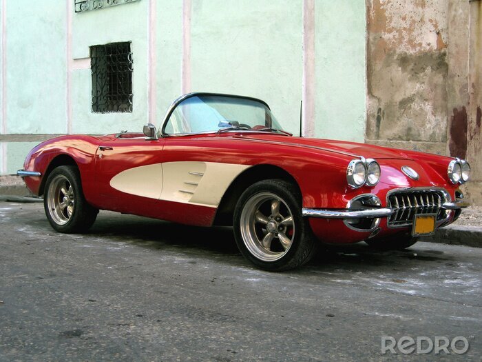 Fotobehang Oude sport auto in Havana