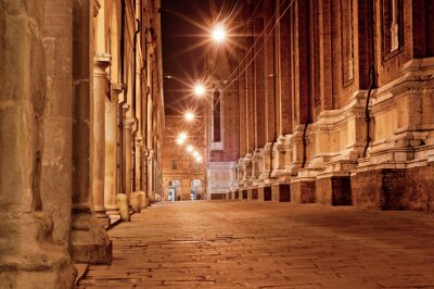 Fotobehang oude stad straat 's nachts Bologna Italië