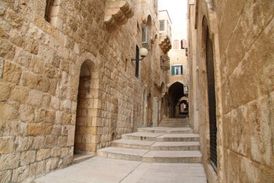 Fotobehang Oude Steeg in Joodse wijk, Jeruzalem