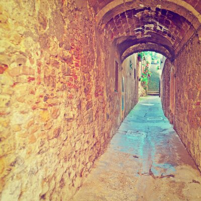 Oude stenen tunnel