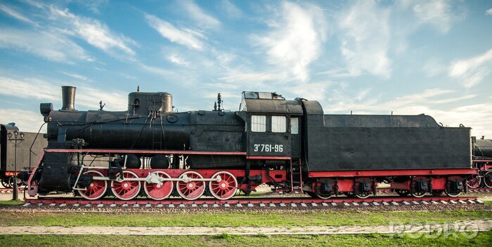 Fotobehang oude stoomlocomotieven van de 20e eeuw