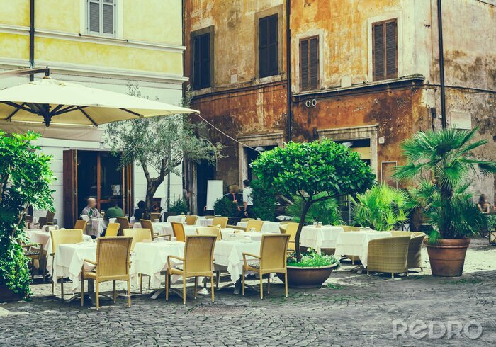 Fotobehang Oude straat in Rome, Italië