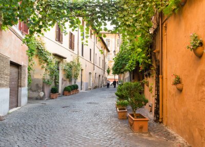 Oude straat in Trastevere in Rome, Italië