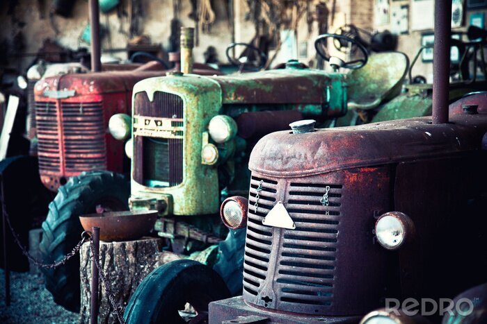 Fotobehang oude tractor
