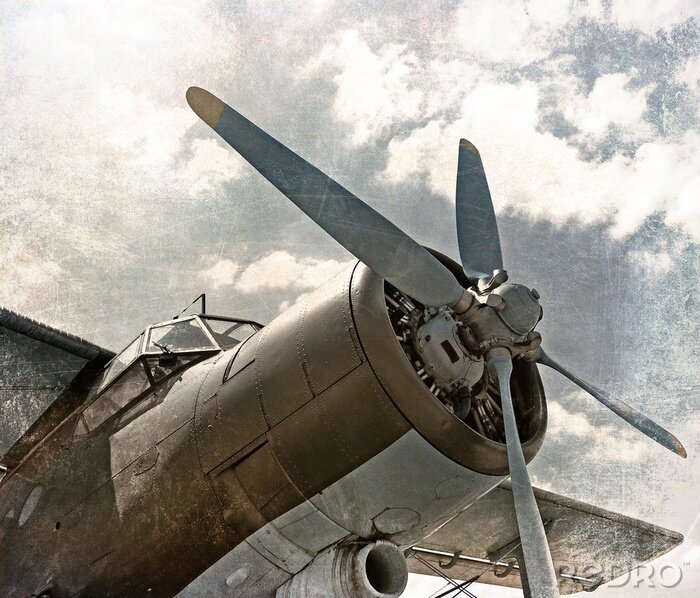 Fotobehang Oude vliegtuigen, scracthed oppervlak