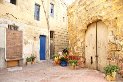 Fotobehang oude woonwijk van Valetta malta