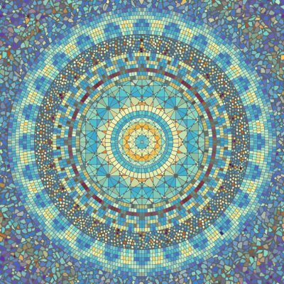 Ovaal mozaïek met meerdere elementen