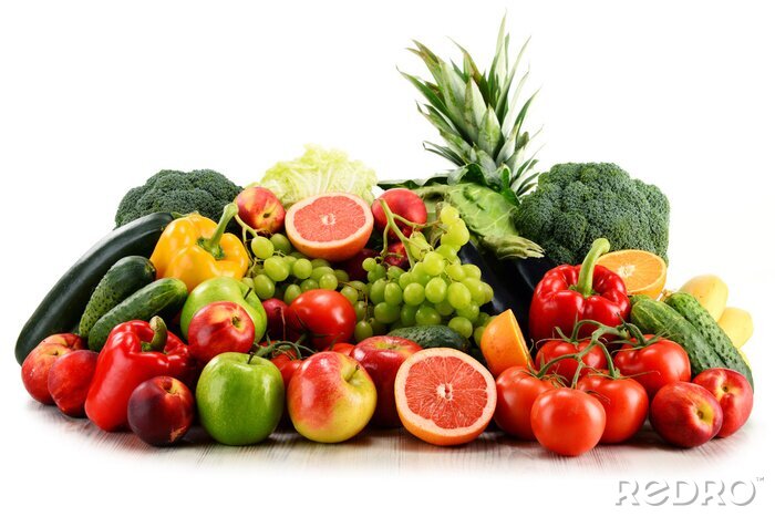 Fotobehang Overvloed aan groenten