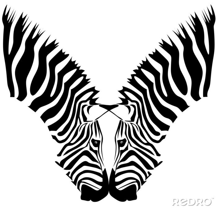 Fotobehang paar zebra's