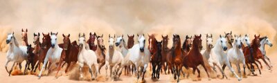 Fotobehang Paarden in galop 3D