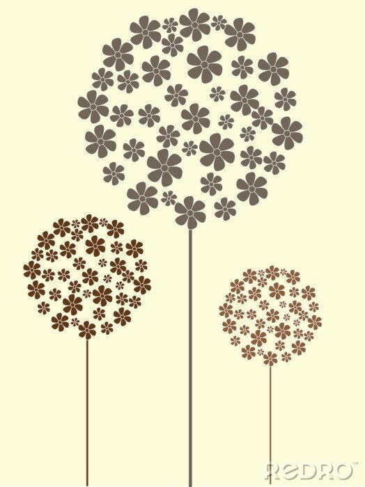 Fotobehang Paardenbloemen in een abstracte stijl