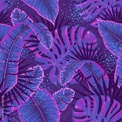 Fotobehang Paars-roze palmbladeren