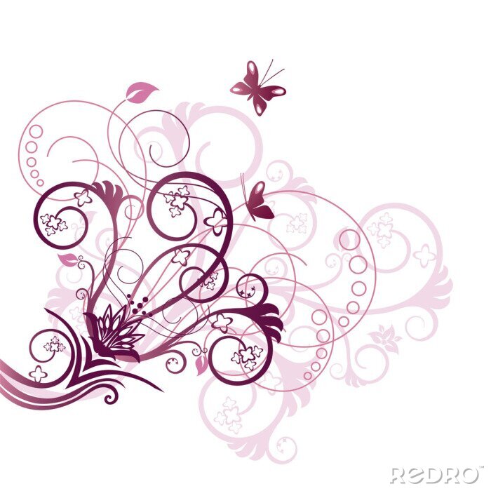 Fotobehang Paarse appeltje hoek ontwerp element