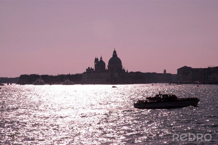 Fotobehang Paarse lucht boven Venetië