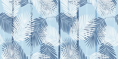 Fotobehang Palmbladeren op een blauwe achtergrond