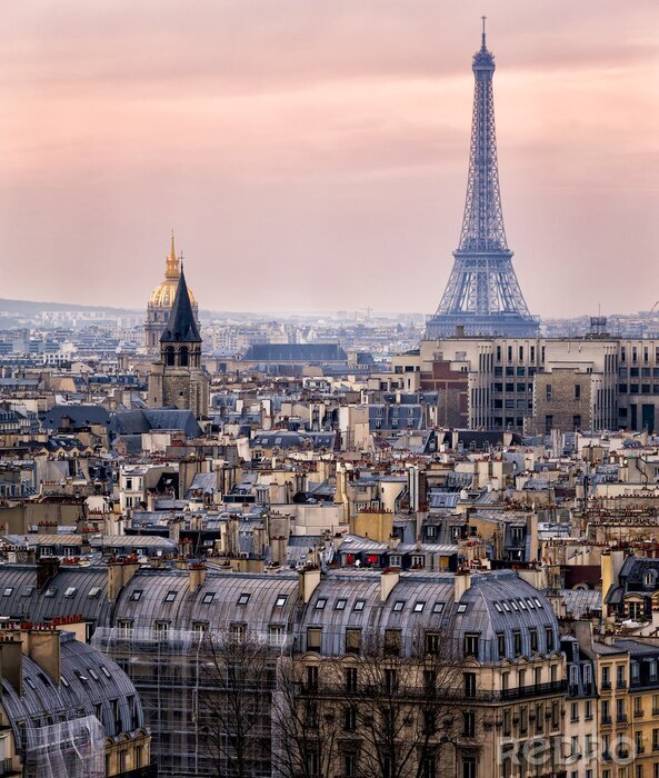 Fotobehang Panorama met Parijs