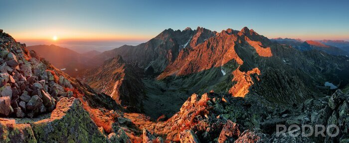 Fotobehang Panorama van berglandschap in de herfst