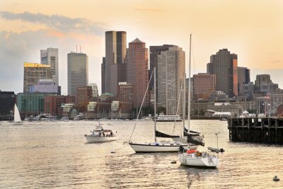 Fotobehang Panorama van Boston