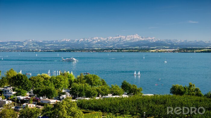 Fotobehang Panorama van de Bodensee